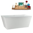 thumbnail image 2 of 59" Streamline N2880WH Soaking Freestanding Tub and Tray With Internal Drain in Glossy White, 2 of 8