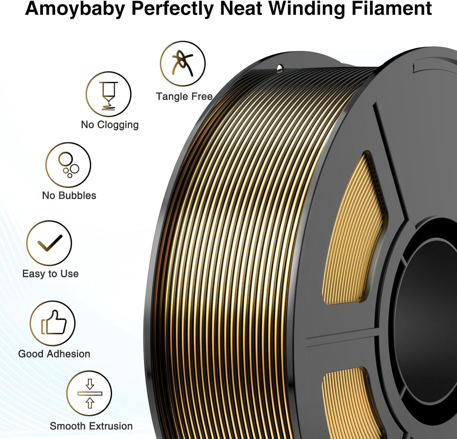 Black Gold Multicolor Silk PLA Filament 1KG - Halloween Dual Color Change High Speed 3D Printer Filament 1.75mm with +/- 0.03mm Accuracy for FDM Printers & 3D Pens