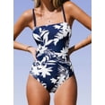 thumbnail image 3 of Top-kevin Women Swimsuit One Piece Bathing Suit Square Neck Cutout Back Tummy Control with Adjustable Spaghetti Straps, 3 of 8