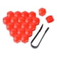 thumbnail image 1 of Tuerca de la rueda de automóvil Tapas de la cubierta del asador automático Universal Reemplazo del reemplazo a prueba de polvo Nueces Tuercas Tornillos Protector con clip rojo 17mm 20 piezas Scienceny VI014416-07, 1 of 7