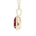 thumbnail image 2 of Angara Lab Grown Ruby Necklace - Ruby Teardrop Pendant with Lab Diamond Halo in 14K Yellow Gold for Women, 2 of 8