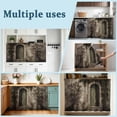 thumbnail image 6 of Vintage Country Sink Skirt for Bathroom, Self-Adhesive Under Sink Curtain, Rustic Tree Branch Leaves Retro Arched Door Hide Pipes & Storage Fabric Cabinet Skirt Cover for Kitchen Laundry 32"x55", 6 of 8