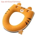 thumbnail image 3 of Toilet Seat Cover for Bathroom, Furenl Tiger Toilet Seat Cover with Zippered Thickened Cushion, Yellow, 3 of 5