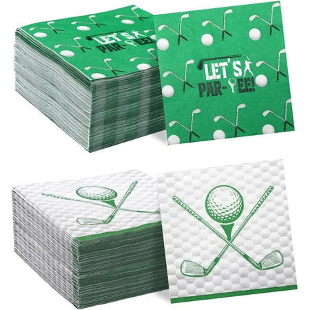 200 Pcs Golf Napkins Bulk, Sports Themed Party Supplies, Disposable Paper Golf Dinner Guest Hand Napkins for Birthday Party Favors Decorations