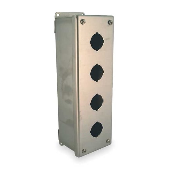 Wiegmann Pushbutton Enclosure,30mm,4 Holes,304 SS PBSS4