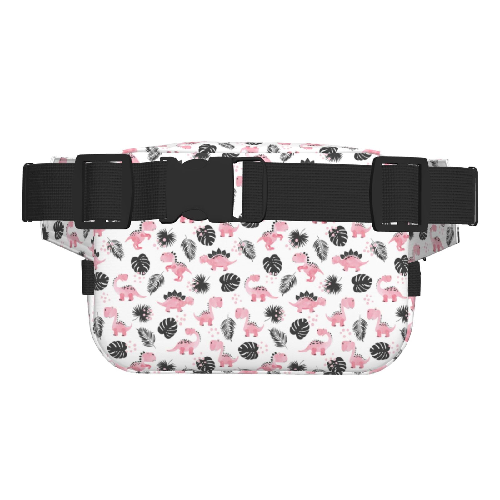 Picia Cute Dinosaur Print Square Double-Layer Waist Bag Mini Adjustable Waist Belt Bag Exercise Running Travel Hiking