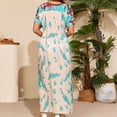 thumbnail image 5 of Taqqpue Women Kaftan Dresses Plus Size V-Neck Batwing Sleeves Beach Cover Up Loose Fit Maxi Dress Summer Floral Print Caftan Dress for Women, 5 of 9