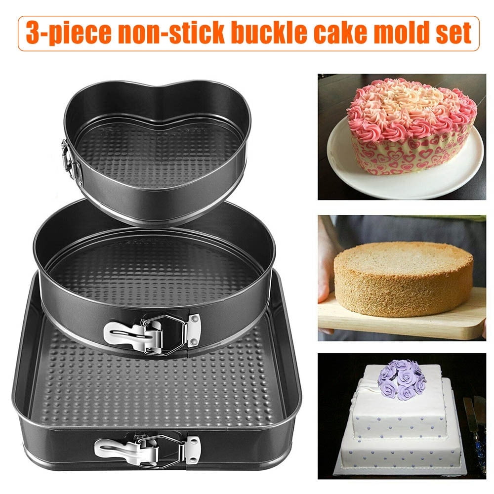 3PCS/SET Non-Stick Cake Pan Baking Spring Form Coating Pan Mold