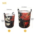 thumbnail image 3 of Fotbe Abstract Skull Guitar Art Pattern Laundry Basket with Handles, Waterproof Large Laundry Hamper, Wash Bag for Corner Dorm, Rolling Laundry Basket with Handles-Small, 3 of 6