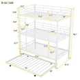 thumbnail image 4 of Metal Twin Size Triple Bunk Bed, Twin Size Trundle Bed, Metal Sturdy Triple Bunk Bed Frame with Guardrails for Dorm Bedroom, Guest Room, Detachable Design for 4 (Antique White), 4 of 9