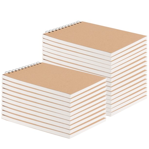KINJOEK 20 Pack 5.7 x 4.1 Inch A6 Size Top Spiral Bound Sketch