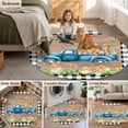 thumbnail image 5 of Black Plaid Easter Round Area Rug 3.3Ft Washable Circle Rugs for Dining Room Table, Truck Spring Floral Bunny Animals Wooden Non-Slip Carpet Floor Mats Indoor Outdoor Carpet Runner Home Decor, 5 of 8