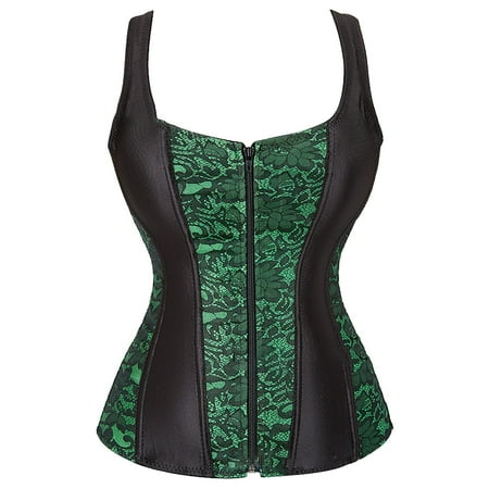 Pavied Corset Tops Camisole Tops Womens Satin Bustier Corsets Top Strapless Boned Waist Cincher Overbust Bustiers Plus Size Corsets Bustier Tops Underbust Corset Green 6XL