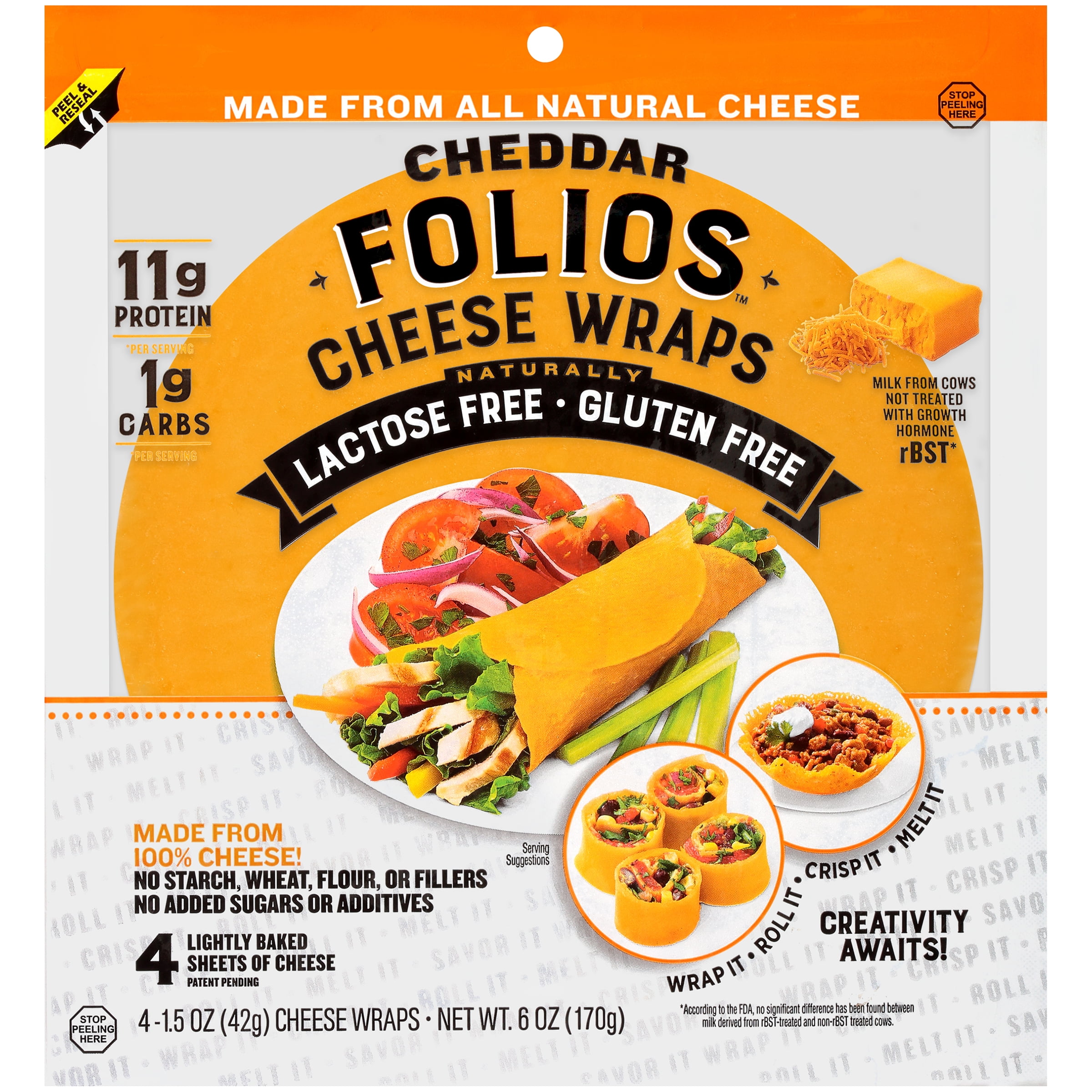 Folios: Cheddar Cheese Wraps, 6 Oz - Walmart.com