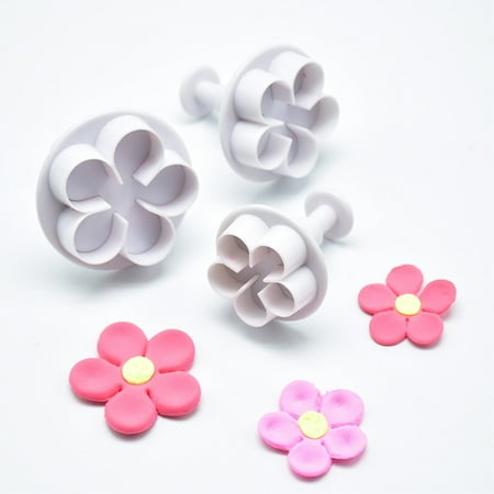 

3Pcs Cookie Cutter Flower Plunger DIY Cake Fondant Mold Plastic KItchen Gadgets Cake Decorating To