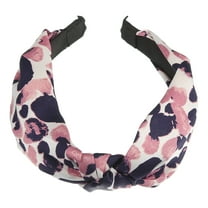 Leopard Headband Top Knot Cheetah Headband Knotted Headbands Elastic Hair Accessories for Women Pink