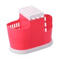 thumbnail image 1 of Multifunctional Plastic Utensil Organizer Flatware Holder With Holey Base House Rest Dish Rack Countertop Storage For Kitchen (Red), 1 of 8