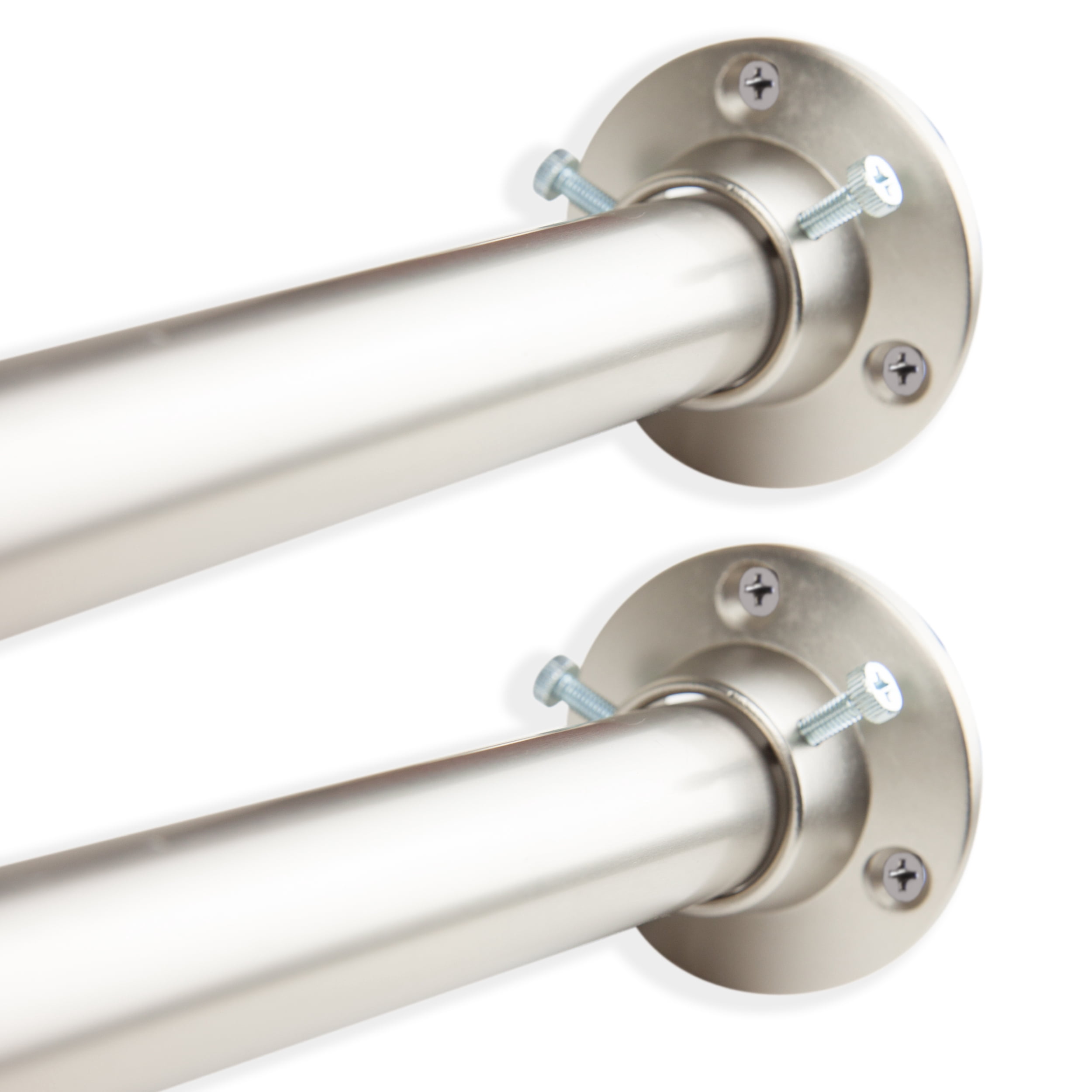 1" Adjustable 66-115 inch Room Divider Rod and Socket Set - Satin Nickel