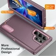 thumbnail image 5 of ELEHOLD for Samsung Galaxy S24 Ultra Rugged Protective Case Multi Layer Shockproof Hidden Kickstand Function Hybrid Silicone Hard PC Cover for Samsung S24 Ultra,Purple, 5 of 7