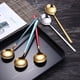 thumbnail image 5 of Nvzi Round Soup Spoon 4 Piece, Stainless Steel Bouillon Spoon，Black Gold, 5 of 5