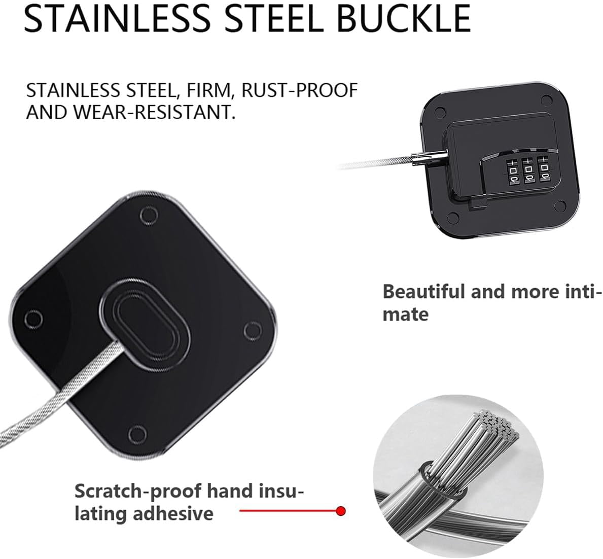 ABCISI Refrigerator Lock, Heavy Duty Combination Fridge Lock for Fridge, Cabinets, Window, Drawers and Child Safety Cabinet Locks, Strong Non-Marking Adhesive No Drilling (Black, 4 Pack)