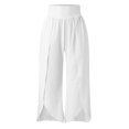 thumbnail image 2 of Gibobby pantalones de mujer Pantalones de yoga sueltos de cintura alta con cintura elástica para mujer Pantalones largos casuales (Blanco, M), 2 of 5