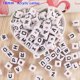thumbnail image 2 of 20/50/100 piezas de 10 x 10 mm de cuentas acrílicas con letras blancas cuadradas, cuentas espaciadoras sueltas con forma de cubo AZ para hacer joyas, accesorios de bricolaje, 2 of 5