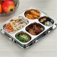 SLPJZLW Stainless Steel Dinner Plates Rectangular Divided Serving Tray