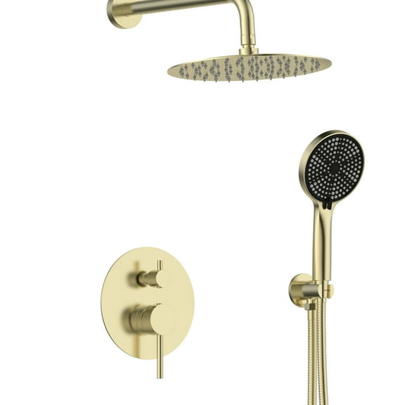 DAX Salerno Round Shower System with Hand Shower, Gold
