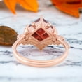 thumbnail image 3 of Princess Cut Garnet Engagement Ring Set Diamond Curved Matching Band Art Deco Rose Gold Jewelry January Birthstone Gift Ring Unique Cluster Stacking Ring, 3 of 3
