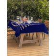 thumbnail image 2 of Outdoor Tablecloth with Umbrella Hole and Zipper, Christmas Shinny Tree Rectangle Table Cloth 60x120 Inch Waterproof Tablecloth, Xmas Light Stars Abstract Blue Picnic Table Cover for Patio Camping, 2 of 7