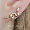 thumbnail image 4 of Dainty Crystal 3A CZ  Leaf Flat Back Piercing Earring-Right Ear, 4 of 8
