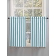 thumbnail image 3 of Tier Curtains 45 Inches Long, Aqua Striped Window Treatment Curtain Drapes, Modern Farmhouse Blue White Stripes Window Half Privacy Curtains for Bedroom Bathroom, 42"x45", 2 Panels, 3 of 7