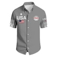 thumbnail image 5 of CONZONE 250 Anniversary Usa Mens Buttons Down Shirts Short Sleeve Independence Day Shirts for Men Trendy Patriotic Usa Letter Graphic Lapel Soft Lightweight Tops, 5 of 5