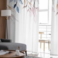 thumbnail image 4 of Sheer Curtains 72 inches Long, Plants Colorful Leaves White Background Light Filtering Sheer Window Curtains Rod Pocket Voile Drapes for Bedroom Living Room, 52"W x 72"L 2 Panels, 4 of 7