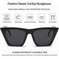 thumbnail image 3 of A pair of square cat-eye female sunglasses fashion oversized cat-eye classic female sunglasses (black frame with gray lenses), 3 of 3