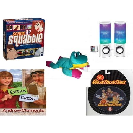 Children's Gift Bundle [5 Piece] -  Scene It? Squabble - Merkury HUE Universal Dancing-LED Speakers - Good Stuff  Frog 14
