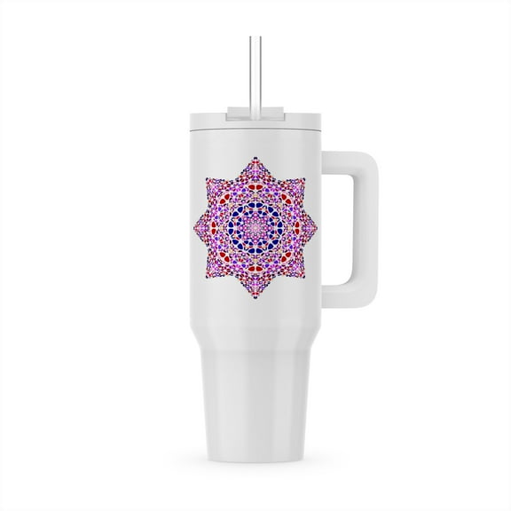 Geometrical Isolated Colorful Stone Ornament Star Shape, 40oz Tumbler