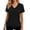 Black, variant on Womens T Shirts Short Sleeve Ruched Loose Fit V Neck Dressy Casual Blouse Summer Tops