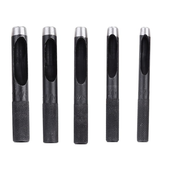 unbranded 5 PCS Circle Punch Heavy Duty Punch down Tool Belt Hole Cutter Size 2 Black