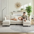 thumbnail image 7 of ZAFLY U Shaped Sectional Sofa with Movable Ottoman, Corduroy Sectionals for Living Room - Beige, 7 of 7