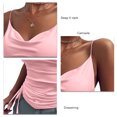 thumbnail image 4 of Camiseta sin mangas con cuello en V profundo y corte entallado para mujer Camiseta sin mangas con tirantes finos y cordón de color liso, 4 of 5