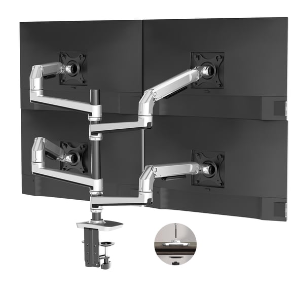 Soporte para cuatro monitores Ergounion con capacidad para pantallas de 40 pulgadas y 11,3 kg