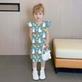 thumbnail image 4 of AUNVITO 2025 Easter Children Clothing Toddler Girls Dress Summer Ruffle Sleeve Sundress Outfit for Kids 4-14T, 4 of 9