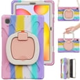 thumbnail image 3 of Funda colorida para Samsung Tab S6 Lite de 10,4 pulgadas con correa para el hombro, soporte de anillo ajustable grande y protección contra golpes., 3 of 5