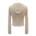 thumbnail image 6 of Zip Up Sweaters for Women Long Sleeve Hooded Drop Shoulder Knit Cardigan Hoodies Outerwear, 6 of 6