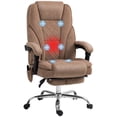 thumbnail image 3 of Vinsetto Massage Office Chair with Heat, Reclining, Footrest, Brown, 3 of 10