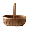 thumbnail image 2 of Esquirla Wooden Bread Basket Fruit Basket Wicker Woven Kitchen Cabinet Organizer Easter Basket for Bath Toy Kids Toys Versatile Sturdy Size L, 2 of 8