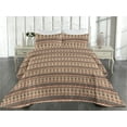 thumbnail image 2 of Ambesonne Ethnic Quilted Bedspread Set 3 Pcs, Traditional Chevron Arrow, Twin, Dark Cocoa Redwood, 2 of 4