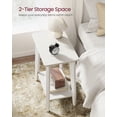 thumbnail image 6 of VASAGLE MAEZO Collection - Side Table, 2-Tier Small Rectangular End Table, 11.8 x 18.9 x 21.8 Inches, Nightstand with Tapered Legs, Curved Transitions, for Small Spaces, Cloud White, 6 of 6